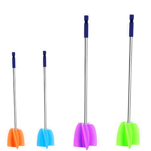 WAQONUY 2 Big+2 Small Silicone Resin Mixer Paddles for Drill, Epoxy Mixer Attachment for Drill, Paint Mixer/Paint Stirrer for Mixing Resin, Epoxy, Silicone Molds