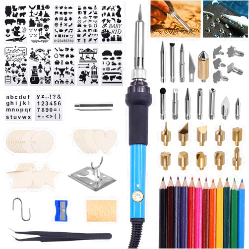 Tanstic 106Pcs Wood Burning Kit with Adjustable Temperature, Pyrography Wood Burning Pen Professional Wood Burning Tool for Carving/Soldering