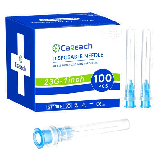 Careach 100pcs 23 Gauge 1 inch Needle, Luer Lock Lab Measuring Supplies,Refilling Inks