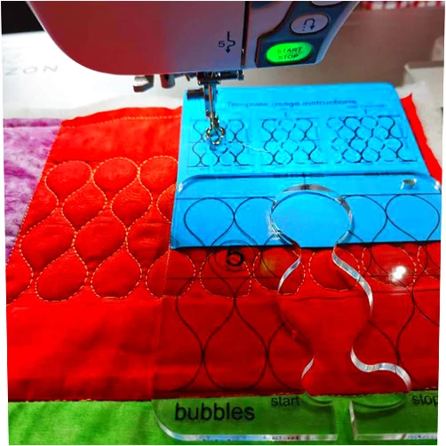 HONEYSEW Free Motion Quilting Template Series 5 with Quilting Frame for Domestic Sewing Machine Ruler (Bubble Border Template)