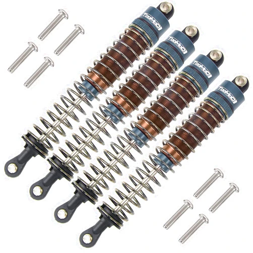 TOOMOD 1/10 100mm RC Oil filled Shock Absorbers kit for Tamiya Bullhead SuperClod Buster TRX4 Axial SCX10 D90 Crawler Buggy Car Upgrades Replace Parts (Grey)