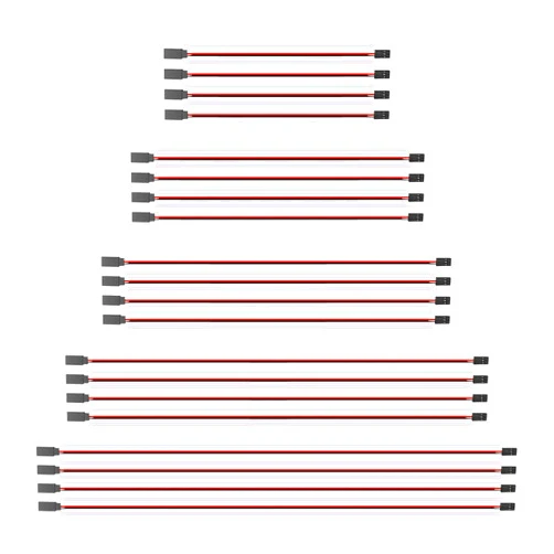 Abvsdu Servo Extension Cable,20 PCS 3-Pin Servo Extension Cable ,Wire Cord Female to Male Rc Servo Extension Cord Wire Connectors for Servo Extension Connection Control Board Remote Control Parts(5 Sizes)