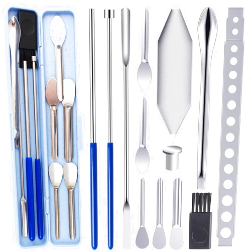 Foosi Capsule Filling Machine Kit – Pill Filler Tray Tools for Quickly Maker Empty Gel Capsules All Size 000 00 0 1 2 3 4 5, Lab Spoons Spatula Scoops Tool 13Pcs