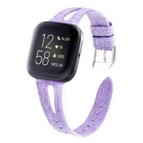 VEAQEE Woven Bands Compatible with Versa/Versa 2/Versa Lite Edition for Women Men,Fabric Breathable Accessories Strap Adjustable Replacement Wristband for Versa Smart Watch (Lavender 2)