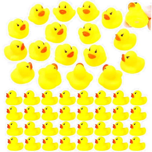 GADIEDIE Rubber Duck 50 Pack Mini Rubber Ducky Float Ducks Baby Bath Toy, Great for Jeep Ducking, Shower, Birthday Party, Carnival Game Gift(1.6