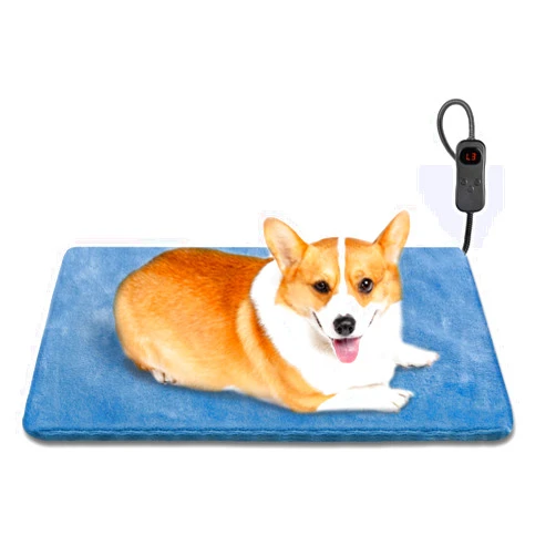 Yicostar Electric Pet Heating Pad for Cats and Dogs,Adjustable Dog Cat Heating Pad with 6 Temp & 5 Timer,Waterproof Dog Heating Pad with Chew Resistant Cord,Pet Heating Pad for kittens & Puppy 18