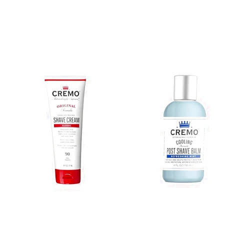 Cremo Barber Grade Original Shave Cream & Cooling Formula Post Shave Balm, Soothes, Cools And Protects Skin From Shaving Irritation, Dryness and Razor Burn, 4 Oz