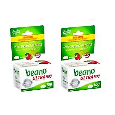 beano Ultra 800 Gas Prevention, Bloating Relief, 100 Tablets (Pack of 2) 100 Count (Pack of 2)