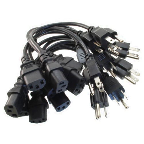 CABLESONLINE.COM ATLANTIC COMPUTERTECH CablesOnline 12-Pack 1ft. Short 3-Conductor PC Power Cord, 18AWG NEMA 5-15P to IEC-60320-C13 Cable, PC-111-12