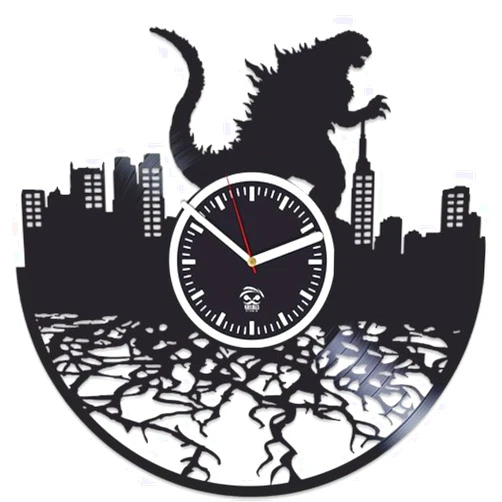 Kovides King of Monsters Movies, Vinyl Wall Clock, Vinyl Record, Monster Clock, Valentines Day Gift for Boy, Birthday Gift for Kids, Handmade Best Gift for Husband, Wall Clock Large