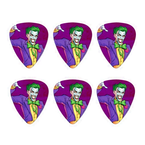 GRAPHICS & MORE Batman Joker Character Novelty Guitar Picks Medium Gauge - Set of 6