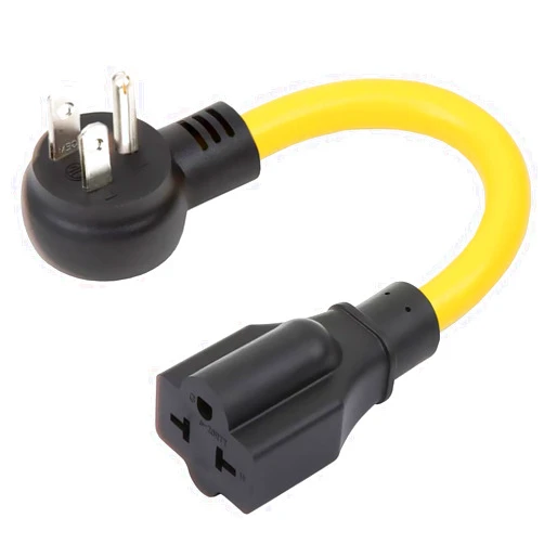 Siawclub 12AWG Heavy Duty Extender Right-Angle AC Plug Adapter [4-in-1], 15 Amp Household to 20 Amp T Blade Power Extension Cable, 1FT/32CM 12AWG Nema 5-15P to 5-20R/6-15R/ 6-20R, 15A 125V to 20A 250V Adapter