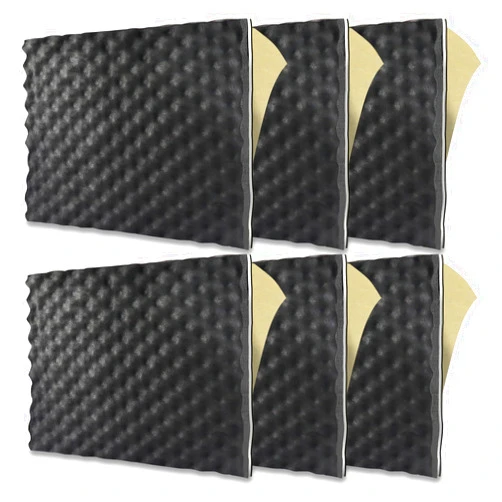 TroyStudio 3 in 1 Car Sound Deadener - 6pcs 16 X 12 X 0.7 Inches Self-Adhesive Butyl Closed Cell Foam Panel Heat Shield Automotive Noise Insulation Mat - Super Thick Sound Proofing Deadening Material