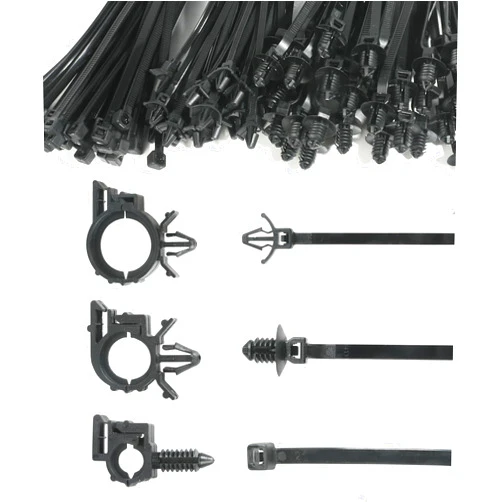 RACOONA 150pcs Automotive Wiring,Car Accessories Universal Push Mount Cable Zip Tie Engine Bay Self Locking Straps,Nylon Self Locking Straps with Car Wire Loom Routing Clips,Fit for Cars Boat Trailer