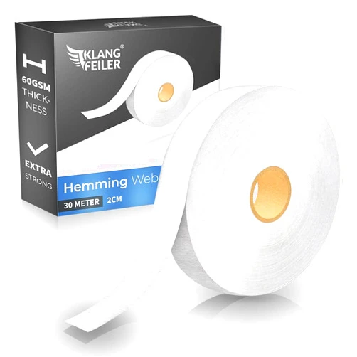 Klangfeiler® Hemming Tape - 3/4 INCH x 32 Yards - 60GSM Thickness - Extra Strong - Iron-On Hem Tape Adhesive