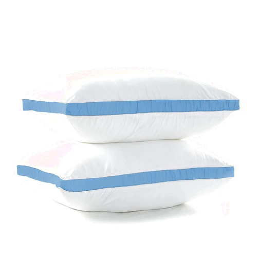 Ayat International Ayat Gusset Pillows | Bed Pillows | Luxurious Hotel Collection Pillow | Virgin Ball Fiber Filling | Pack of 2 | 18 x 26 in 45 x 66 cm | Standard (Sky Blue)