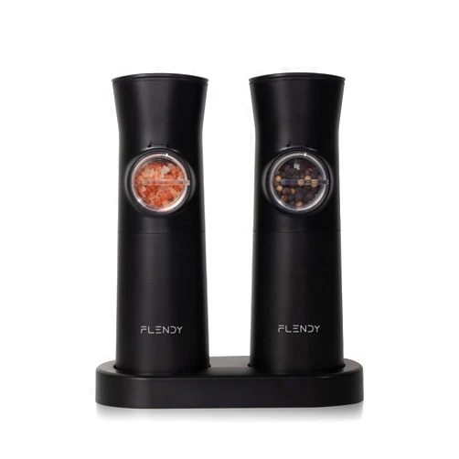 Flendy Gravity Electric Salt and Pepper Grinder Set Rechargeable, Automatic Salt and Pepper Grinder Set with USB C Charging Base, Gravity Salt and Pepper Shakers Set Electric