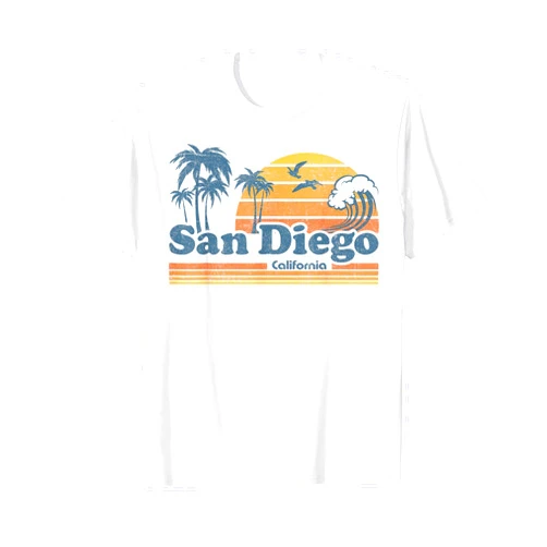 Retro Beach Vacation Summer Quotes Shirts & Gifts San Diego California Beach Vacation Cute Vintage Cali Retro T-Shirt