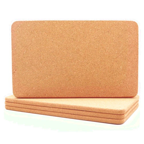 KITLAB Cork Trivet, High Density Fine Particle Thick Cork Trivets for Hot Dishes, 12 x 7 Inch Heat Resistant Cork Coaster, Rectangle Cork Placemats Cork Hot Pads for Kitchen, 4 Pcs