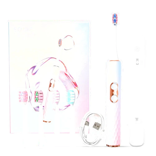 DYCROL Electric Toothbrush, IPX7 Waterproof, 9 High-Efficiency Brushing Modes, 4 Replacement Brush Heads, 2-Month Battery Life, Fast Charging, Gradient Pink