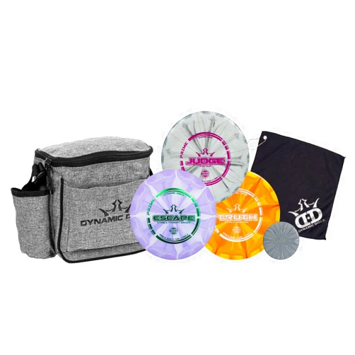 D·D DYNAMIC DISCS Dynamic Discs 3-Disc Golf Set with Bag | 1x Putter, Midrange & Driver + Cadet Shoulder Bag | Great for Beginners & Starter Kits | Ideal Disc Golf Accessories for Men w/Towel & Mini (Heather Gray)