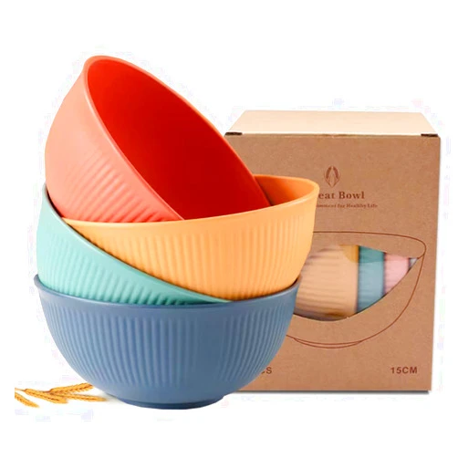 LRUUIDDE Unbreakable Cereal Bowls 24 oz -Reusable Wheat Straw Fiber Lightweight Bowls Set - Dishwasher & Microwave Safe - Perfect for Snacks,Cereal, Ice Cream,Soup, Rice Bowls 4 Pack