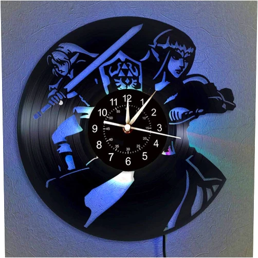 Generic Vinyl Record Wall Clock Legend Zeld LED Light 12
