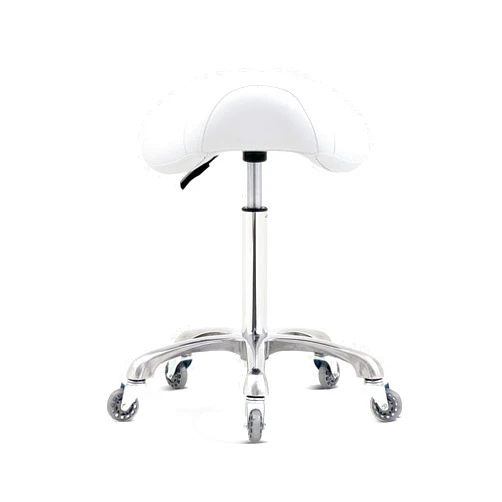 Antlu Saddle Stool Chair for Massage Clinic Spa Salon Cutting, Saddle Rolling Stool with Wheels Adjustable Height (White)