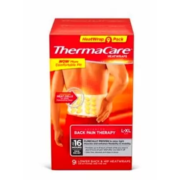 Thermacare Heatwraps Lower Back & Hip, L-XL- SPECIAL LIMITED PACK OF 9 Count