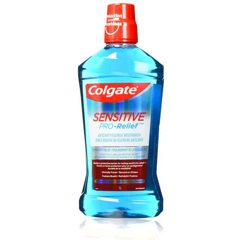 Colgate Sensitive Pro Relief Mouthwash Pro Argin Alcohol Free - Effective & Lasting Pain Relief (1000ml / 33.8 fl oz)