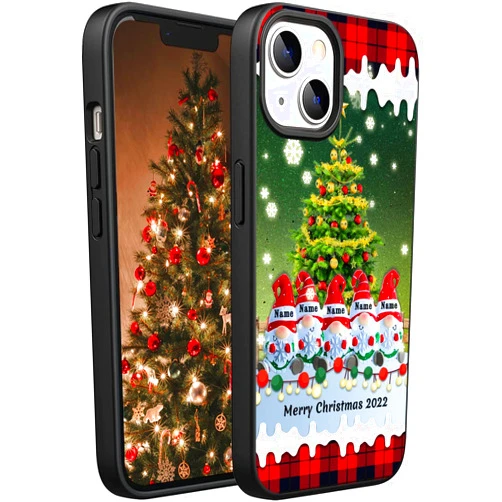 YeeDgner 2022 Christmas Personalized Name Christmas Cute Gnomes Phone Case for iPhone 14 13 12 11 Pro MAX XR XS MAX 8 Samsung Galaxy S22 S21 S20 FE A03S Custom Xmas Gift Phone Case
