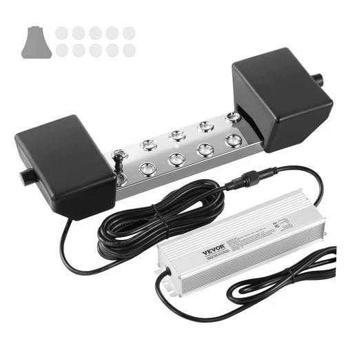 VEVOR Ultrasonic Mist Maker 10 Head, 7000mL/H Ultrasonic Fogger, Mist Maker with 280W IP67 Waterproof Power Supply, Buoy, Replacement Discs, for Pond, Garden, Rockery, Greenhouse, Halloween Decoration