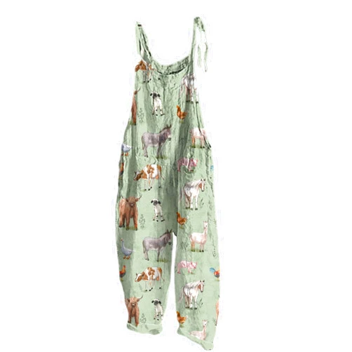 JMYECM Printed Overalls for Women Casual One Piece Summer Sleeveless Jumpsuits