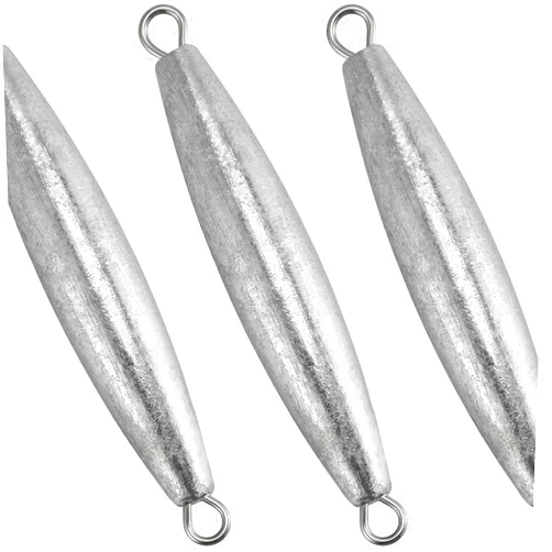 Dr.Fish 5 Pack Inline Trolling Sinker Torpedo Fishing Weight Lead Fishing Weight Sinker Double Ring Saltwater Offshore Boat Fishing
