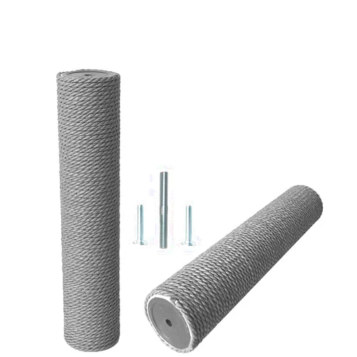 SCSFCVIUS 2Pcs M10 Cat Tree Replacement Post - Gray Kraft Paper Cat Scratching Post Replacement Pole DIY M10 Bolt Sturdy PVC Tubes Screws Included (3.46 * 15.7