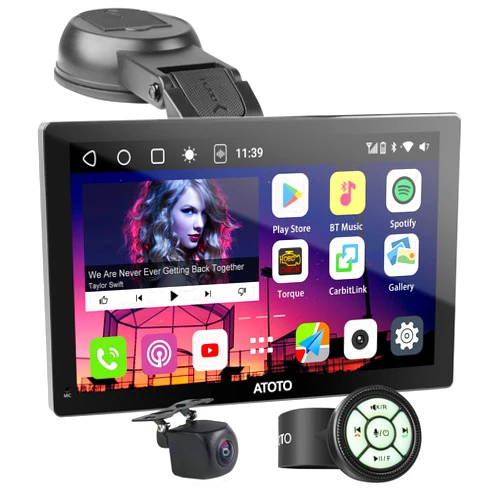 ATOTO P9 AI VOICE SUPPORT, 4G LTE WIFI Android Digital Media Receivers, 4G+32G Wireless CarPlay & Android Auto Car Stereo, 7inch QLED, Dual BT, GPS Tracking, HDMI Input,1080P Rear Camera,P907PR-S2