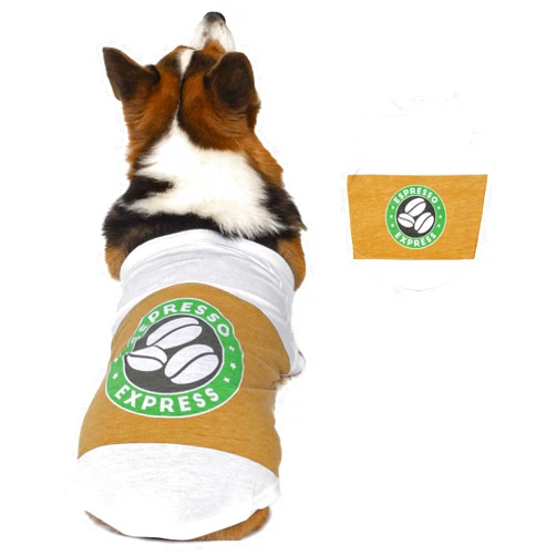 Hauntlook Puppuccino Dog Shirt - Cute Coffee Cup Halloween Costume for Pets (Small)