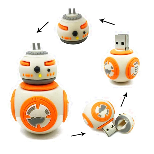 Gsinnerlink 2.0 Star Wars BB8 Robot 32GB USB External Hard Drive Flash Thumb Drive Storage DeviceCute Novelty Memory Stick U Disk Cartoon