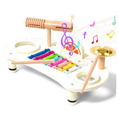 AyeKu Kids Drum Set, Baby Musical Instruments Toys for Toddlers, 6 in 1 Wooden Xylophone Toddler Drum Set Percussion Instruments Musical Toys
