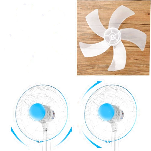 CHICTRY Plastic 5 Leaves Fan Blade for Universal Household Standing Pedestal Fan Table Fanner General Replacement Accessories Clear 16 inches