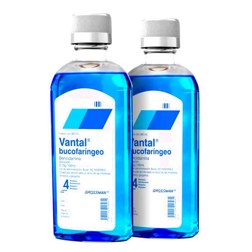 Generic Vantal Bucofaríngeo – Enjuague Bucal y Solución Oral, 2 Piezas de 360 mL c/u, Libre de Químicos