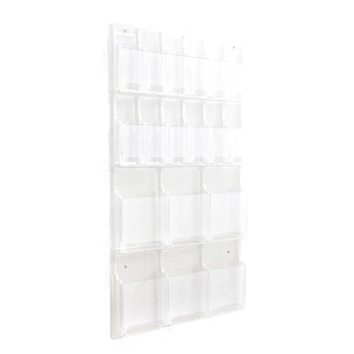 Safco Reveal Magazine & Pamphlet Display, Clear Literature Rack, Fits 12 Pamphlets & 6 Magazines, Wall-Mounted Brochure Holder