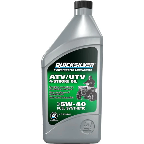 Quicksilver 8M0058914 5W-40 Full Synthetic 4-Stroke ATV Engine Oil – 1 Quart