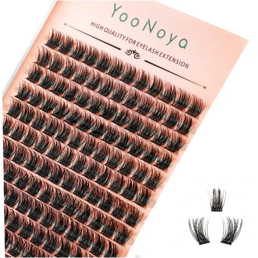 YOONOYA Lash Clusters 144 PCS 10-12mm Mix Volume Lashes Eyelash Clusters D Curl Cluster Eyelash Extensions Natural Wispy Cluster Lashes Reusable Individual Thick Lash Extension (QD-10-12mm - Mix)