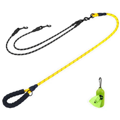 Taglory Double Dog Leash and 6FT Rope Dog Leash with Comfortable Padded Handle for Two Dogs