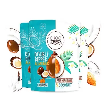 ChocZero's Milk Chocolate Coconut Double Dipped Almonds (Pack 3) Coconut x3