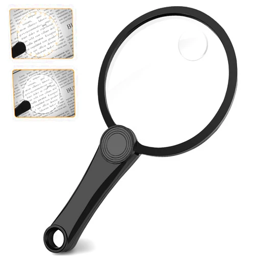GARMEE Updated Magnifying Glass with 2 Light - LED Magnifiers for Reading USB Rechargeable Magnifying Glasses with Light for Close Work 3 Modes Jewelers for Seniors Vision Impairment
