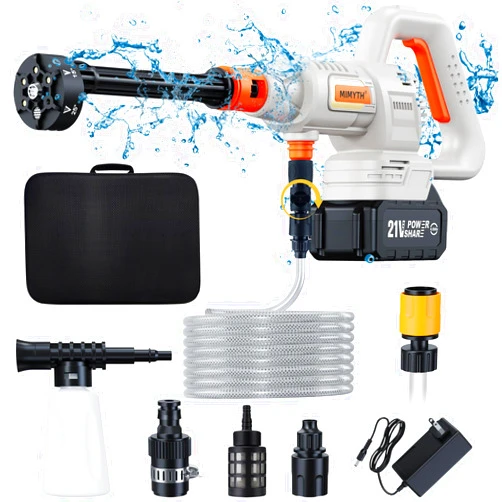 MIMYTH Cordless Pressure Washer; 1200PSI Brushless White Cordless Power Washer with Brushless Motor, 4.0Ah Battery&Charger, 6-in-1 Nozzle, 3 Power Level Touch Screen; powerwasher for Cars/Yard