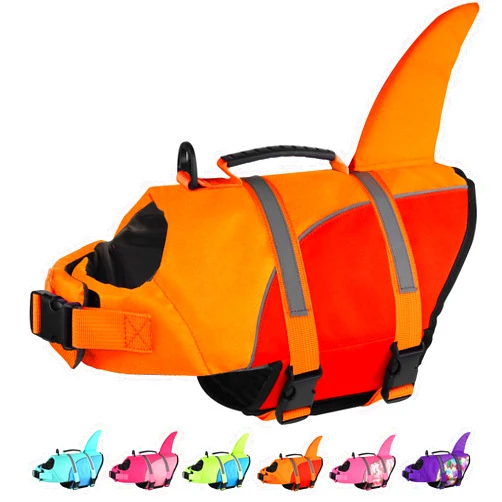 Doglay Dog Life Jacket Shark, Ripstop Dog Life Vests for Swimming Boating with High Buoyancy and Rescue Handle, Adjustable Dog Life Jacket Pet Flotation Vest for Small Medium Large Dogs