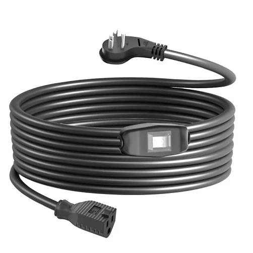 KEAGAR 16.4FT Extension Cord with Switch, Outdoor Weatherproof Cold-Resistant Flexible Power Extension Cord, 16 AWG, 13A, 1625W, 3-Prong Flat Plug Heavy-Duty Electric Cord for Indoor/Outdoor Use